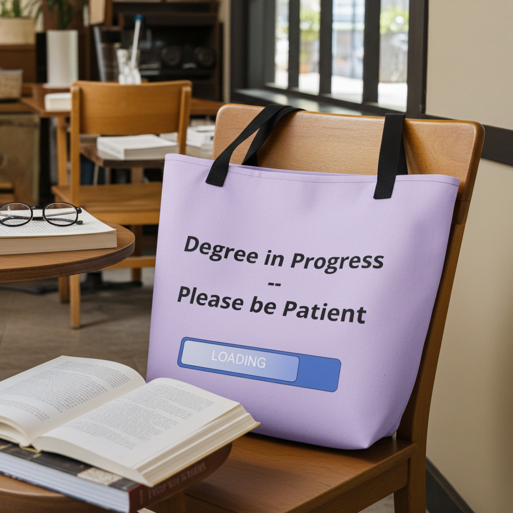 Degree in Progress Tote Bag — Lavender - CoRa Lu Designs