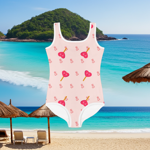 Candy Hearts Kids Swimsuit - CoRa Lu Designs