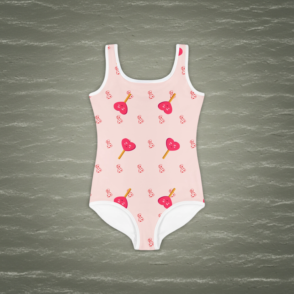 Candy Hearts Kids Swimsuit - CoRa Lu Designs