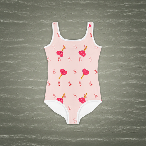 Candy Hearts Kids Swimsuit - CoRa Lu Designs